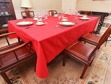 Festive Tablecloth. Red & Black.